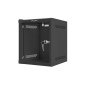 Armario lanberg mural rack 10 pulgadas 6u - 280x310 flat pack negro puerta cristal