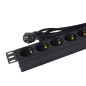 Regleta phasak 8 tomas sin interruptor 1.8m negro