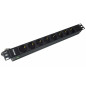 Regleta phasak 8 tomas sin interruptor 1.8m negro