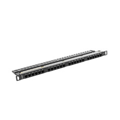 Patch panel lanberg cat.6 utp 24 puertos 0.5u rack 19 negro