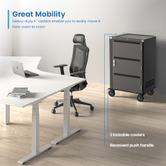 Ewent EW1701 portable device management cart& cabinet Armadio per la gestione dei dispositivi portatili Nero, Grigio