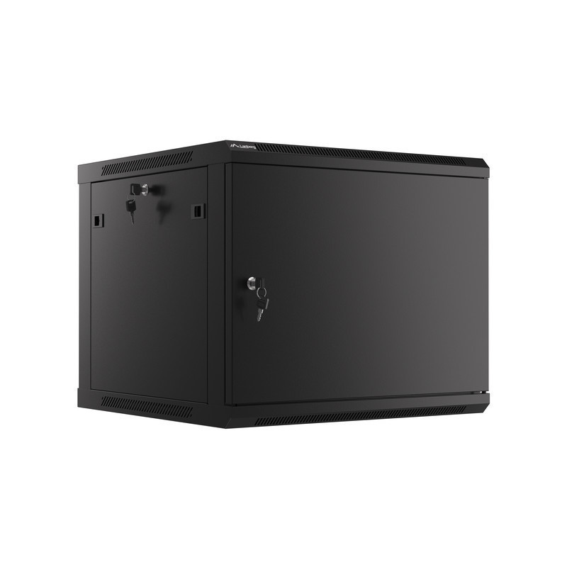 Armario lanberg mural rack 19 pulgadas 9u -  600x600 negro