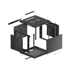 Lanberg WF01-6609-00B rack 9U Da parete Nero