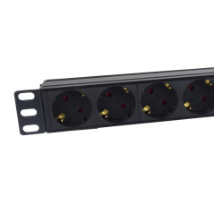 Regleta phasak 8 tomas con interruptor 2m negro -  sfo c14