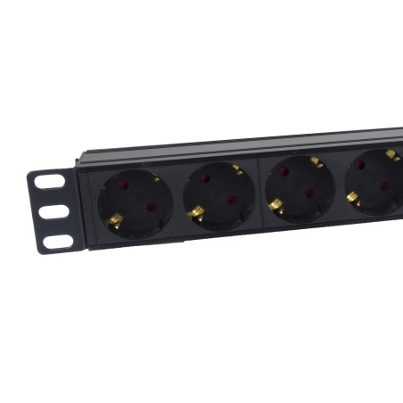 Regleta phasak 8 tomas con interruptor 2m negro -  sfo c14