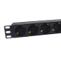 Regleta phasak 8 tomas con interruptor 2m negro -  sfo c14