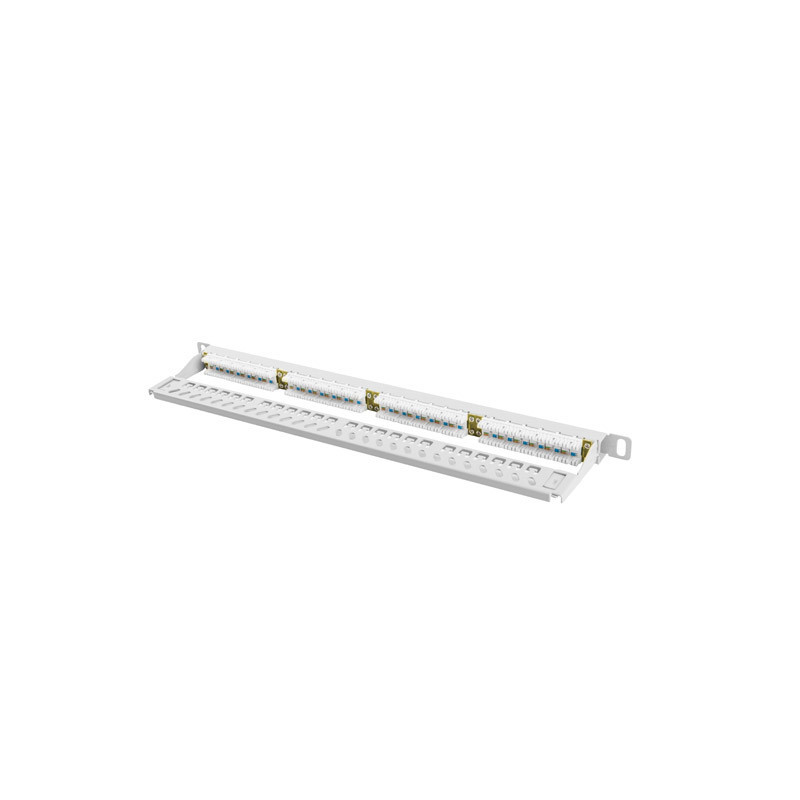 Patch panel lanberg cat.6 utp 24 puertos 0.5u rack 19 gris