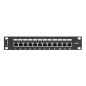 Patch panel lanberg 12 puertos 1u cat.6 10 pulgadas blindado negro