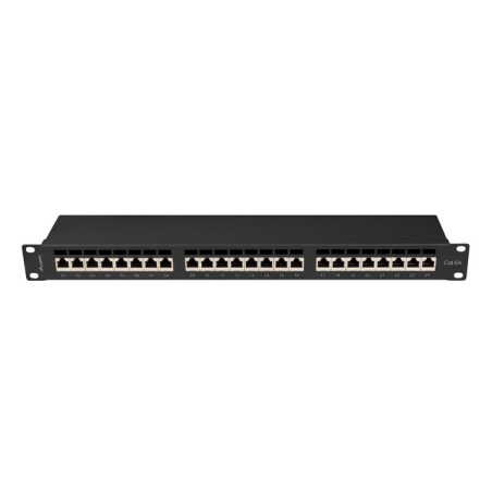 Patch panel lanberg 24 puertos 1u cat.6a ftp 19 pulgadas negro