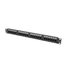 Patch panel lanberg cat.5e utp 24 puertos 1u rack 19 negro