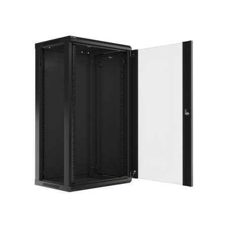 Armario lanberg mural rack 19 pulgadas 22u - 600x450 flat pack v2 negro