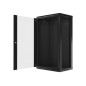 Armario lanberg mural rack 19 pulgadas 22u - 600x450 flat pack v2 negro