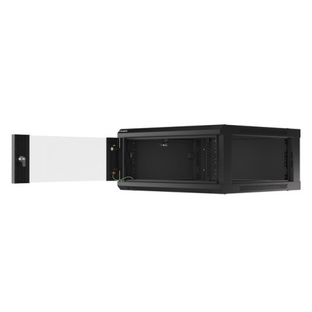 Armario lanberg mural rack 19 pulgadas 4u - 600x600 flat pack v2 negro