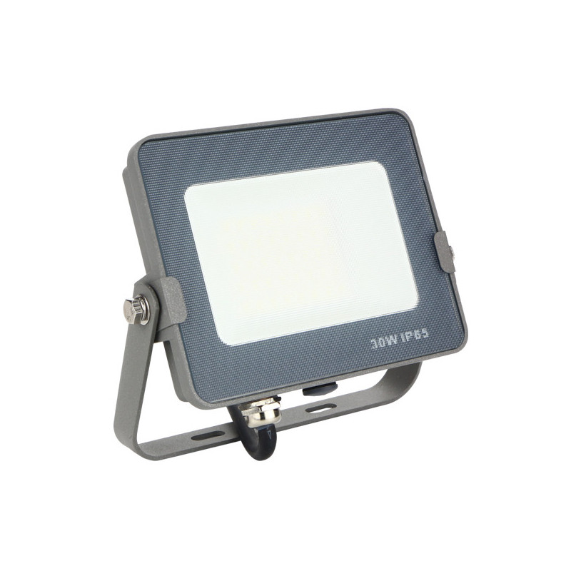 Foco proyector led silver electronics forge ips 65 30w -  5700k luz fria -  2400lm color gris