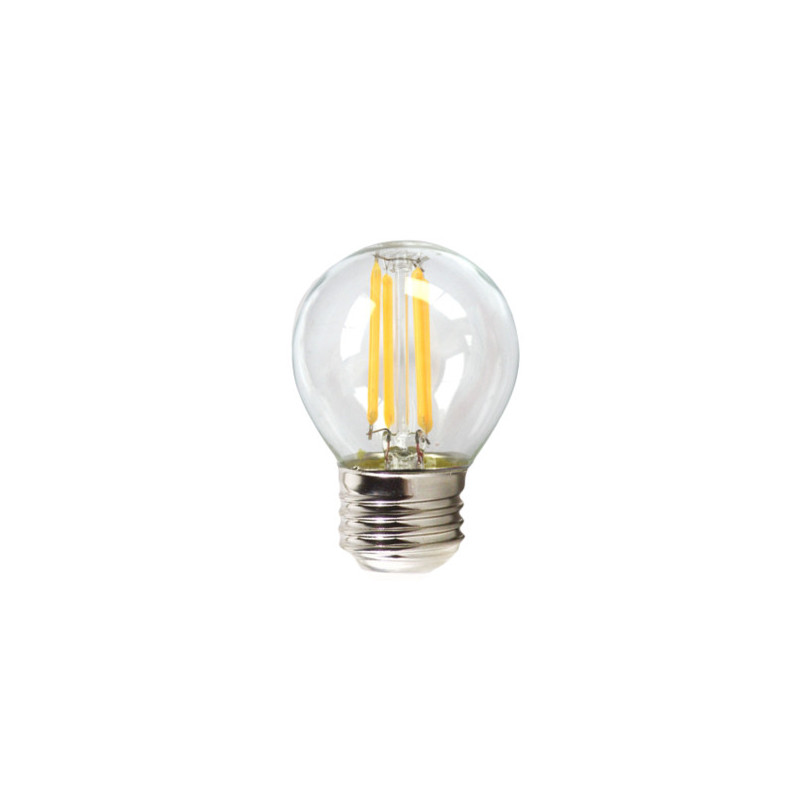 Bombilla led silver electronic filamento transparente esferica 4w60w -  e27 -  3000k luz calida -  a++