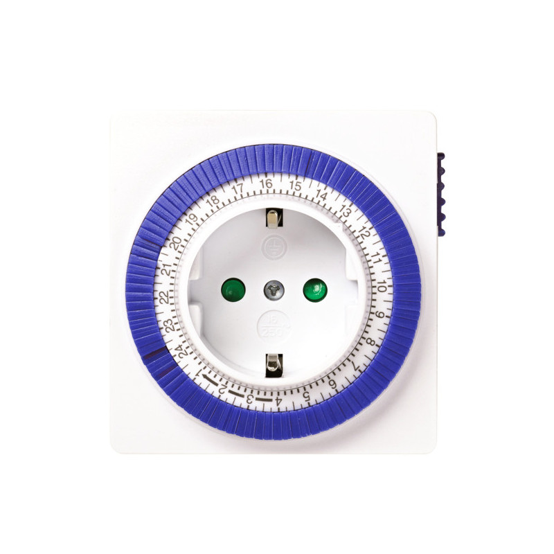 Programador silver electronic analgico -  24 horas -  3600w -  250v -  16a -  50hz -  ip 20 - ajustable 15 minutos -  24h