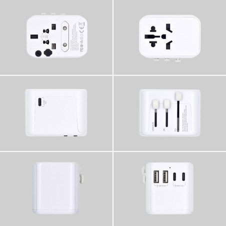 Enchufe universal ewent ew1470 eu - usa - uk - aus 2 x usb - 3 x usb tipo c