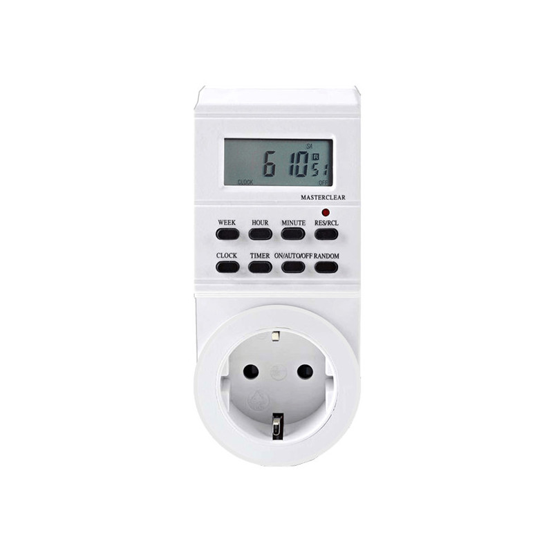 Programador silver electronic digital -  semanal -  3600w -  250v -  16a -  50hz -  ip 20 -  ajustable multifuncion