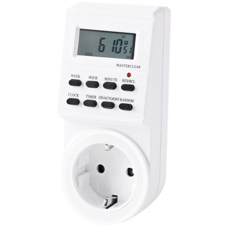 Programador silver electronic digital -  semanal -  3600w -  250v -  16a -  50hz -  ip 20 -  ajustable multifuncion