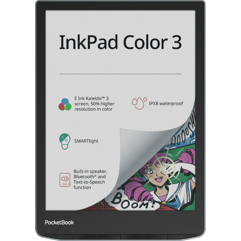 Libro electronico ebook pocketbook inkpad color 3 7.8 pulgadas 32gb - color stormy sea