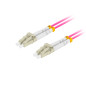 Latiguillo fibra optica lc - upc lanberg 1m multi duplex om4 50 - 125 lszh violeta