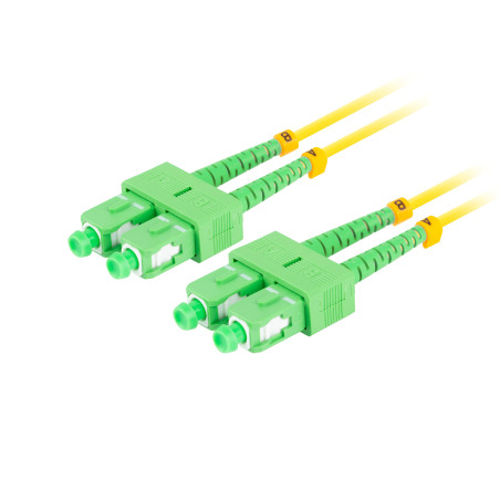 Latiguillo fibra optica sc - apc lanberg 2m mono duplex g657a1 lszh amarillo
