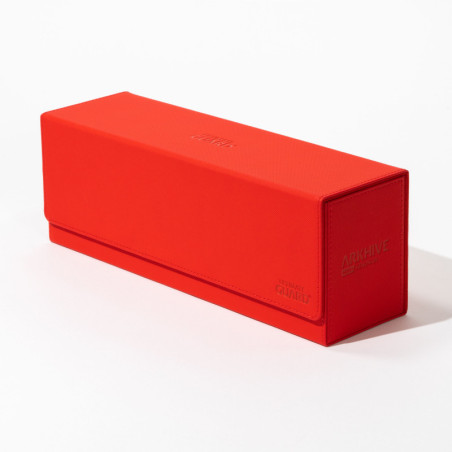 Caja de almacenamiento cartas ultimate guard arkhive 400+ xenoskin monocolor rojo