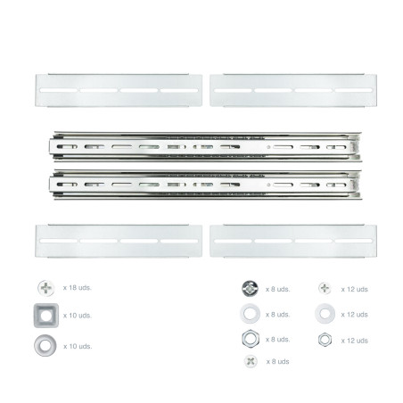 Railes para caja rack 19 pulgadas  cjcrack4u - 406 tooq
