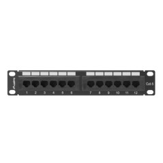 Patch panel lanberg 12 puertos 1u 10 pulgadas cat.6 negro