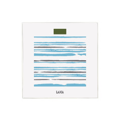 Bascula de bao electronica laica ps1074 blanca rayas azules 150kg