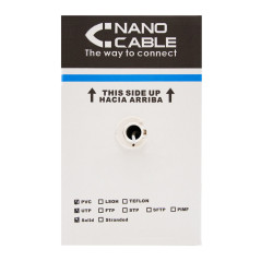 Bobina cable red utp cat5e rj45 nanocable 305m rigido -  awg24 -  exterior negro