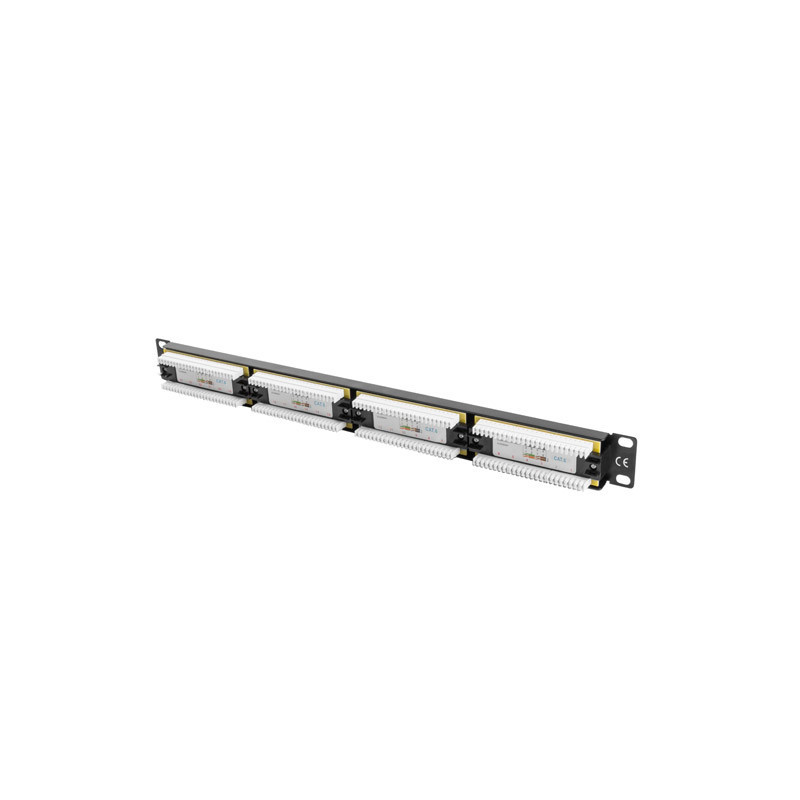 Patch panel lanberg cat.6 utp 24 puertos 1u cat.6 utp 19 pulgadas rack negro