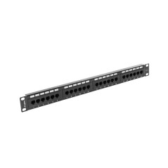 Patch panel lanberg cat.6 utp 24 puertos 1u cat.6 utp 19 pulgadas rack negro