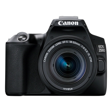 Camara digital canon reflex eos 250d+ef - s 18 - 55mm f - 4 - 5.6 is -   24.1mp -  digic 8 -  4k -  wifi -  bluetooth -  negro