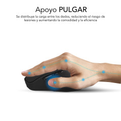 SUBBLIM RATON OPTICO DUAL COMFORT ERGO DUAL BATERIA NEGRO mouse Universale Mano destra Bluetooth + USB Type-A Ottico 2400 DPI