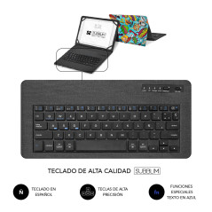 SUBBLIM SUBKT5-BTTC20 tastiera per dispositivo mobile QWERTY Spagnolo Bluetooth Multicolore