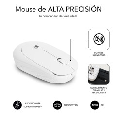 SUBBLIM SUBKBC-CSSW11 tastiera Mouse incluso Universale RF Wireless QWERTY Spagnolo Bianco