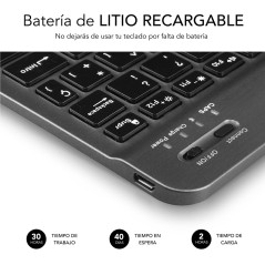 SUBBLIM TECLADO SMART BLUETOOTH GREY QWERTY Spagnolo Nero, Grigio