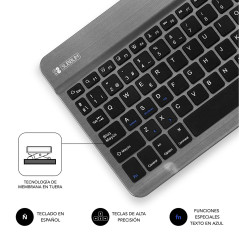 SUBBLIM TECLADO SMART BLUETOOTH GREY QWERTY Spagnolo Nero, Grigio