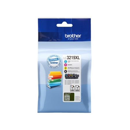 Pack cartuchos tinta brother lc3219xlval negro cian magenta amarillo 3000 paginas negro -  1500 paginas color