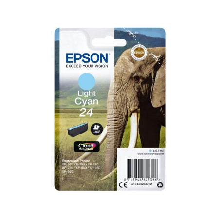 Cartucho tinta epson c13t24254012 cian claro elefante
