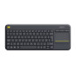 Teclado logitech k400 plus touch keyboard negro wireless inalambrico