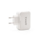 Cargador de pared doble tooq usb tipo c 3a -  usb tipo a 2.4a - 27w -  blanco