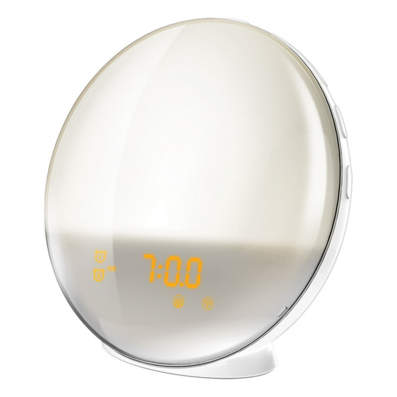 Lampara muvit io rgb luz ambiente + despertador con radio rm
