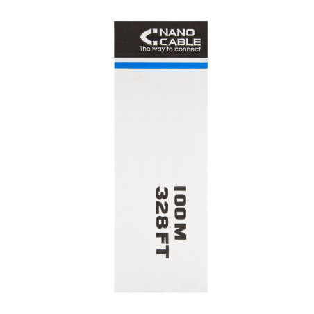 Bobina cable red utp cat5e rj45 nanocable 100m rigido 100m -  awg24 -  gris