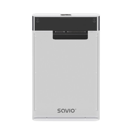 Savio AK-66 contenitore di unità di archiviazione Box esterno HDD SSD Nero, Trasparente 2.5"