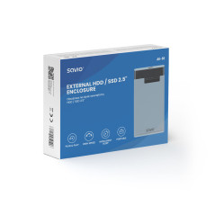 Savio AK-66 contenitore di unità di archiviazione Box esterno HDD SSD Nero, Trasparente 2.5"