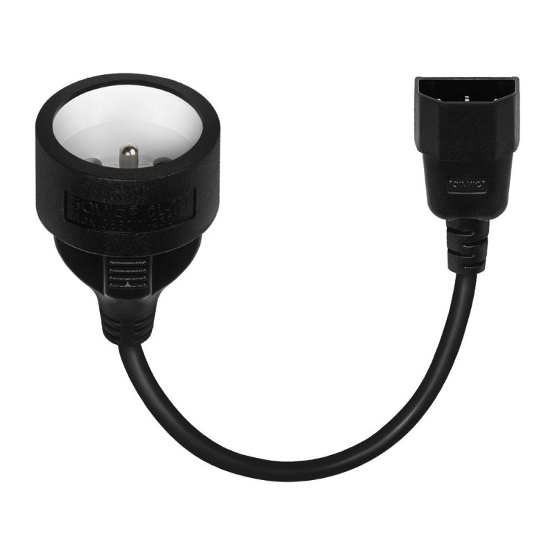 ADAPTADOR DE CORRIENTE SAVIO IEC C14 A CEE 7/5(E)