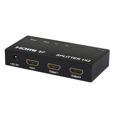SPLITTER 1X2 HDMI FULL HD 3D SAVIO CL-42 NEGRO