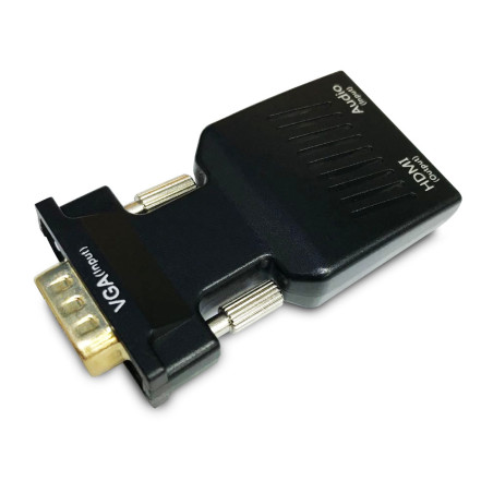 Savio CL-145 VGA to HDMI converter Audio Full HD Black - Audio Multimedia